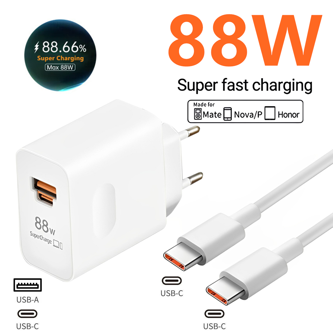 88W Max USB A+C Super Fast Cha - Huawei Mate 60 ulasan dan harga